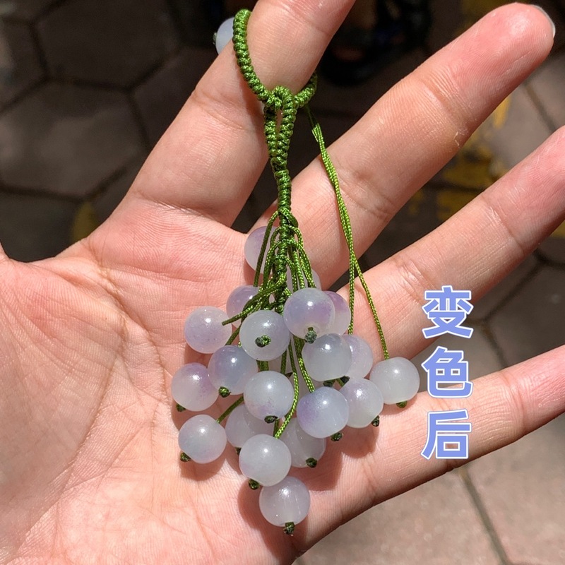 成品变色青提葡萄手工编织包包挂件钥匙扣时尚百搭个性小众送礼|undefined