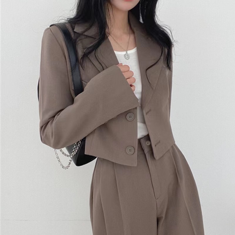 Demi-season short classic suit jacket