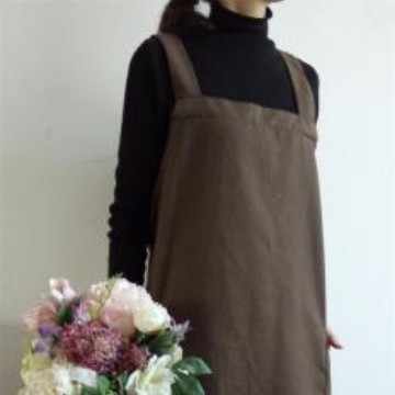 Correa cruzada larga de lino de algodón café