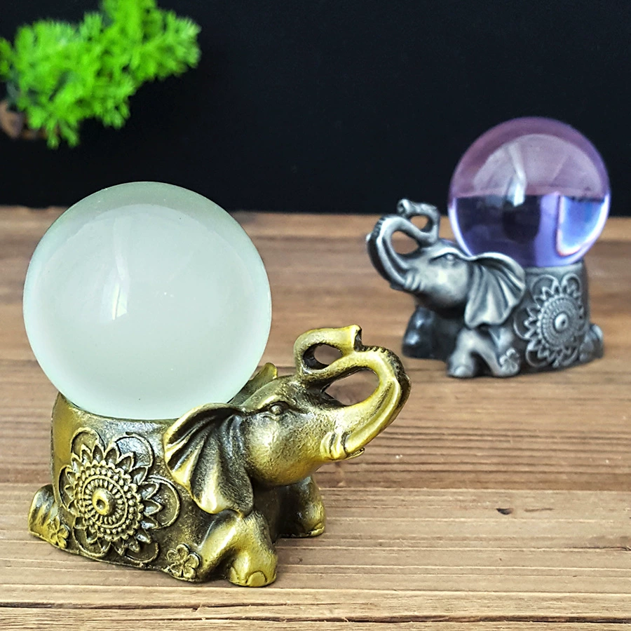 Трансграничные животные слон металлический хрустальный шар основание украшение домашнего кабинета украшение украшение святого слона декоративный подсвечник