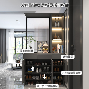 Entrance Cabinet, Shoe Cabinet, Integrated Door-To-Door Living Room Partition Cabinet, Modern Simple Glass Screen Storage Cabinet Can Be Customized