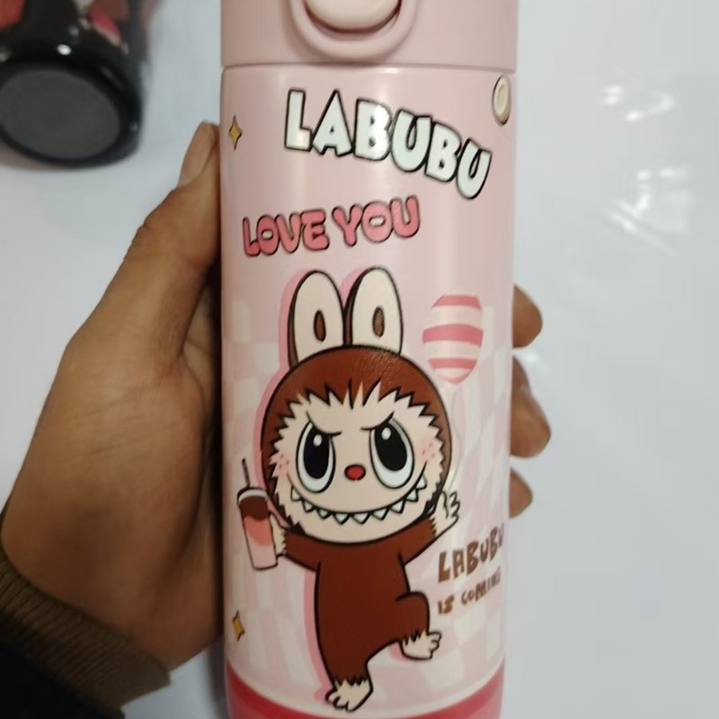 可爱labubu豌豆杯不锈钢保温杯学生轻便饮水杯卡通大容量水壶|undefined