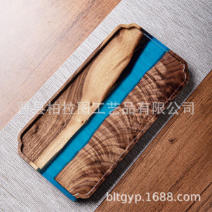 Factory Direct supply resin simple small tea tray household simple tea table walnut painted tea mat rectangular tray