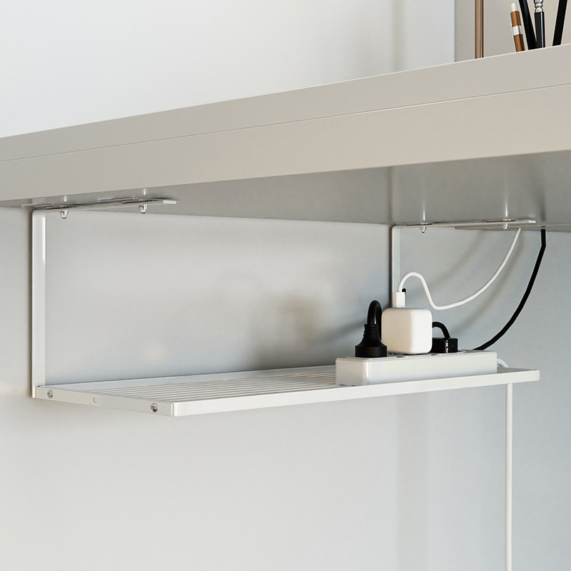 Under the Table routing artifact cable rack router storage slot box computer desk bottom line arrangement wire row plug table edge