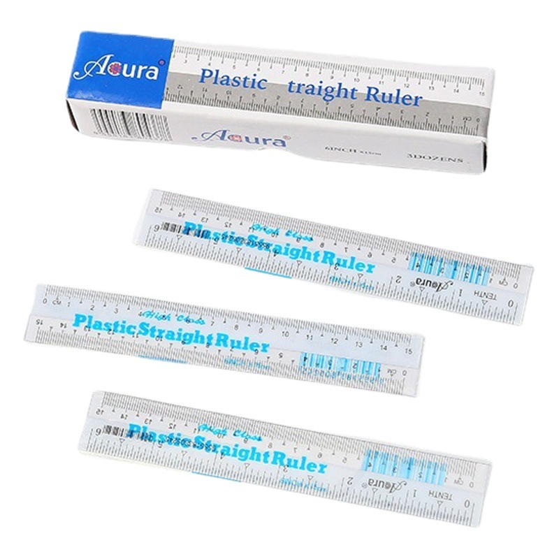30cm transparent ruler plastic ruler 152030cm organic ruler PP soft ruler white edge ruler cross-border ruler