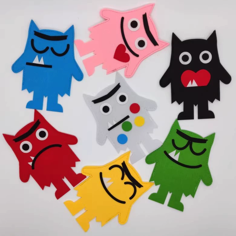 Emotional monster, hand puppet, children's book with pictures, teaching aids, training