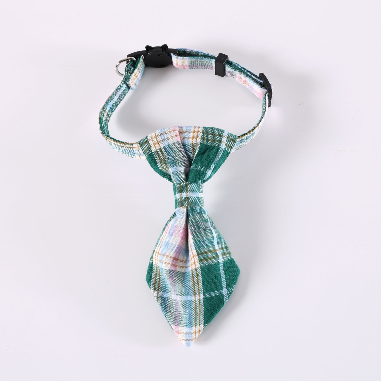 Pet Plaid estilo británico arco corbata set collar anti-asfixia gatos perros ajustable caballero collar