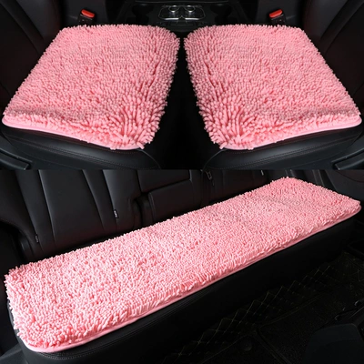 Seat cushion, seat cover three-piece car cushion wholesale - pink-encryption-caterpillar-small-three-pieces
