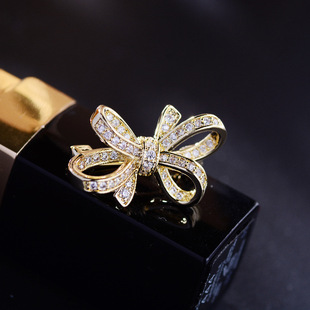 Korean Style Fashion Cute Bow Small Collar Pin Creative Elegant Collar Placket Anti-running Light Buckle Small Pin ins Style