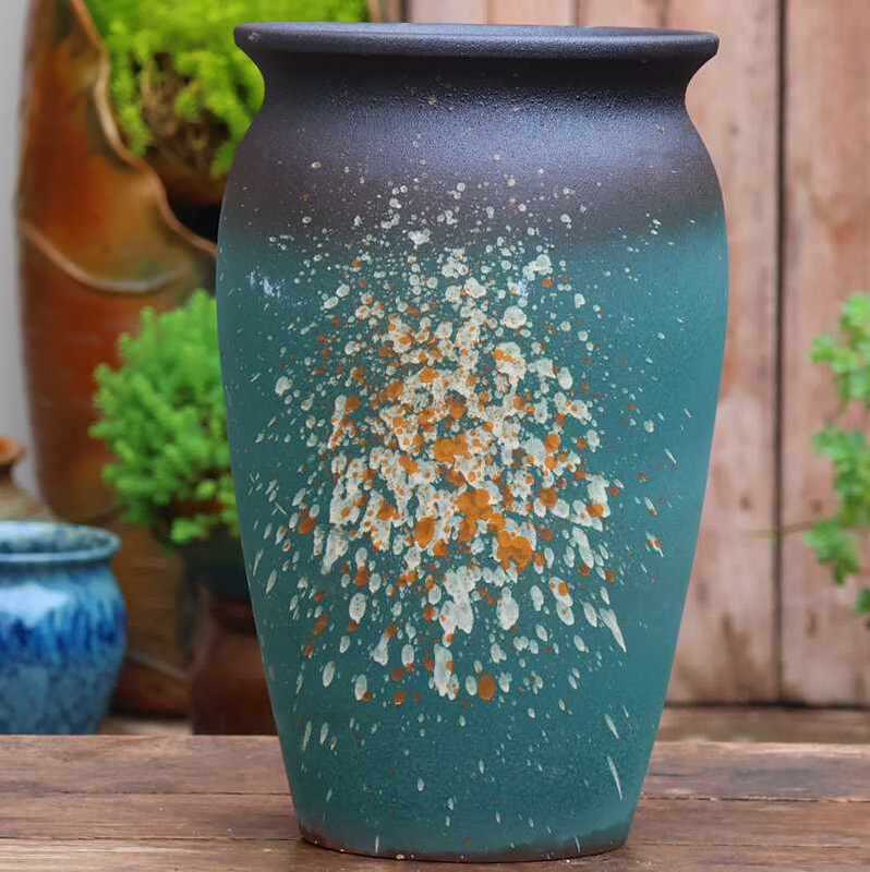 大口径グリーンダルシム多肉植物オオバコ紫大万百クリエイティブ陶器ポット粗い陶器砂土陶器ポット植木鉢大型レトロ|undefined
