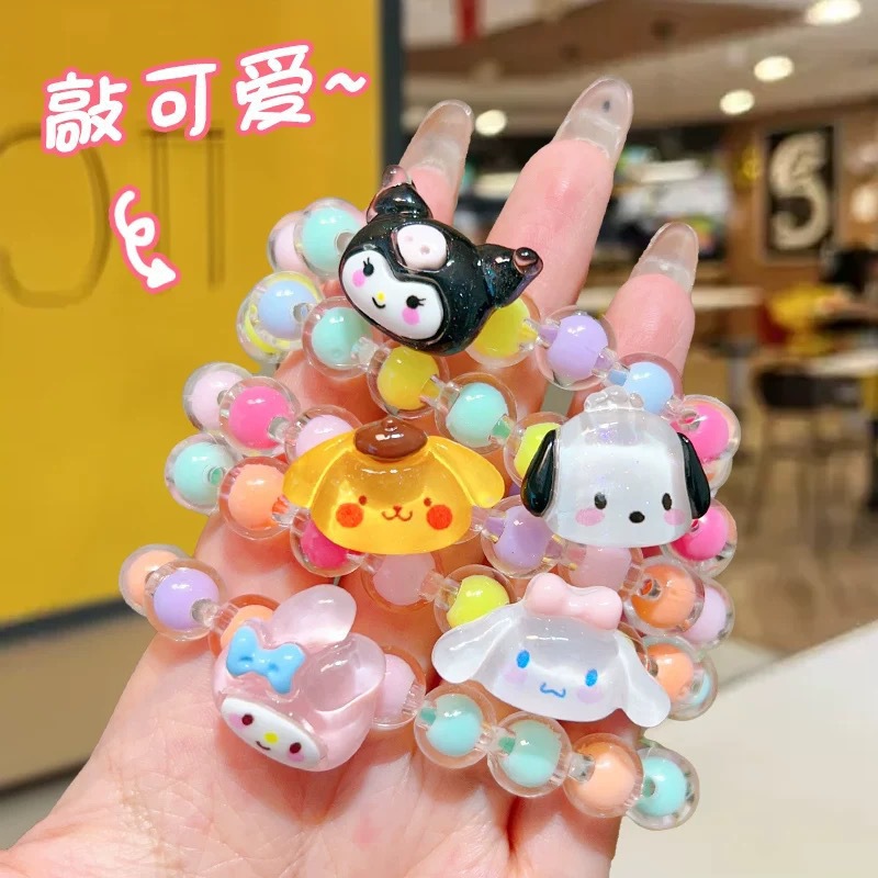 卡通Kitty猫手链儿童手镯三丽鸥小女孩卡通配饰串珠首饰女童出行