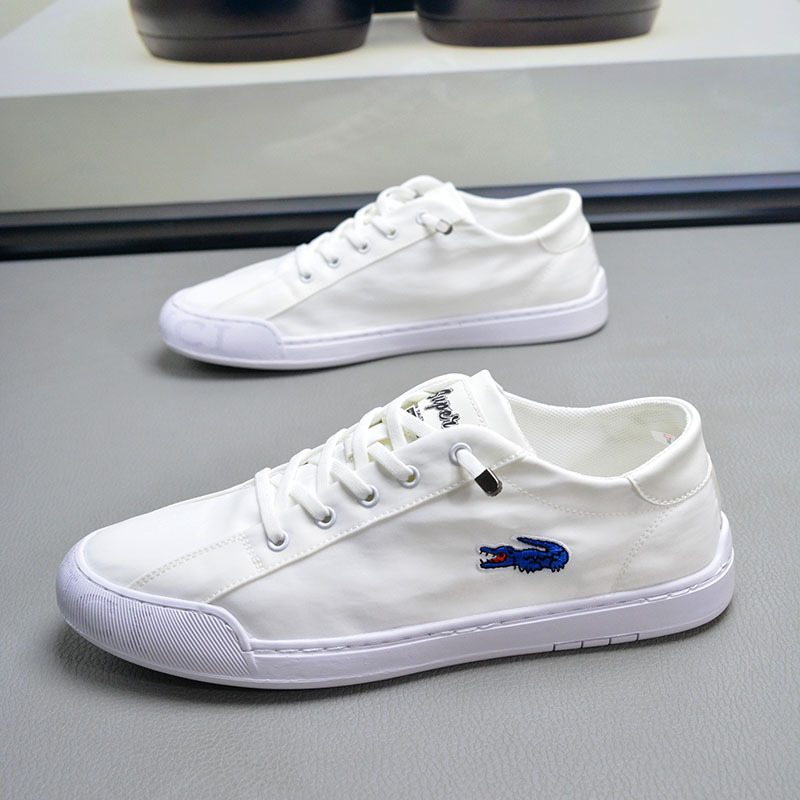 Canvas Shoes Men's Shoes 2025 Summer Breathable Thin Board Shoes Korean Style Cloth Shoes Fashionable All-match Men's White Shoes
