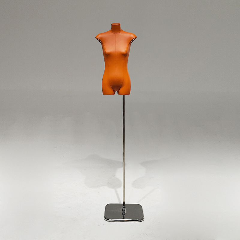 Cuero coreano PU modelo de cuerpo plano accesorios tienda de ropa de mujer mitad plano pecho pequeño estante de exhibición de ropa maniquí de ventana