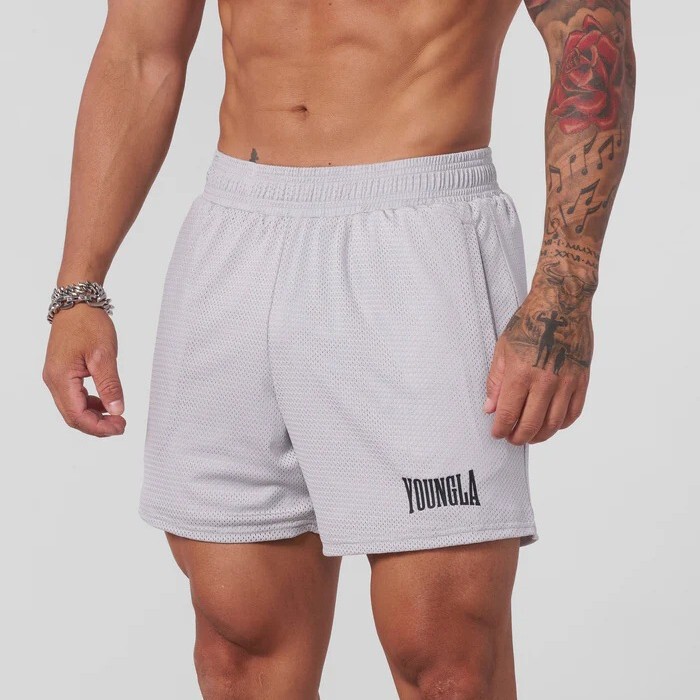 Youngla Sports Shorts Men's Fitness Quick-Drying Deep Pedal Shorts Woven Straight Three-Quarter Pants Stretch Slim Pants