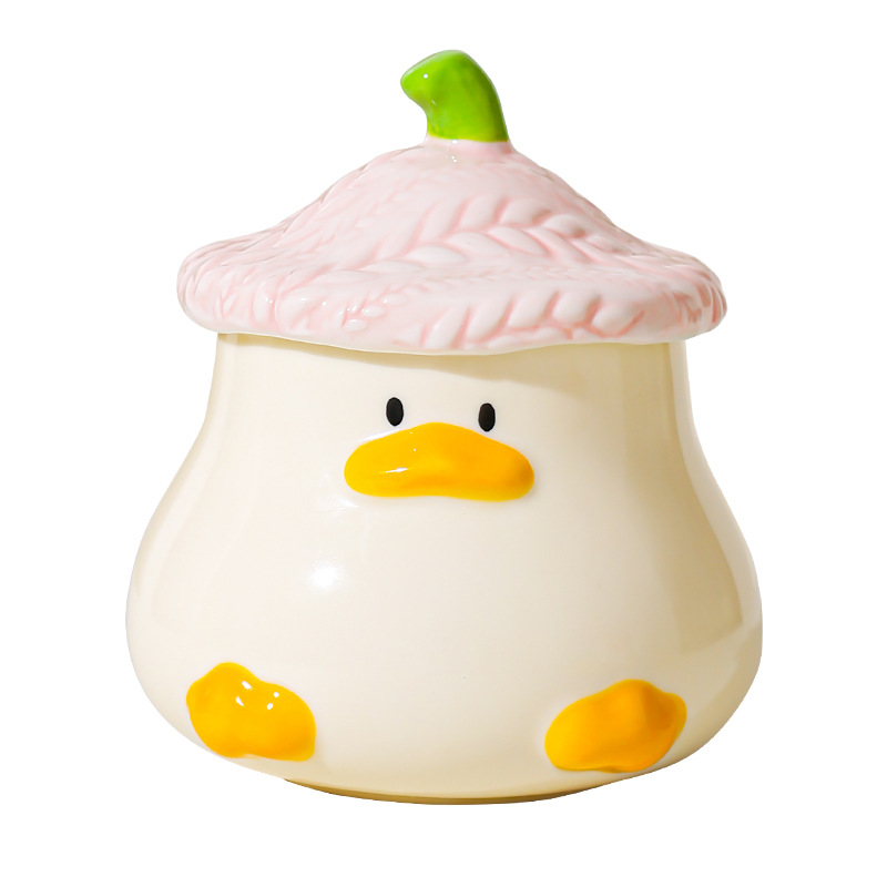 Creativo lindo pato cerámica taza acompañante regalo de alto valor de la cara de la personalidad de taza de café de dibujos animados taza roja alta red