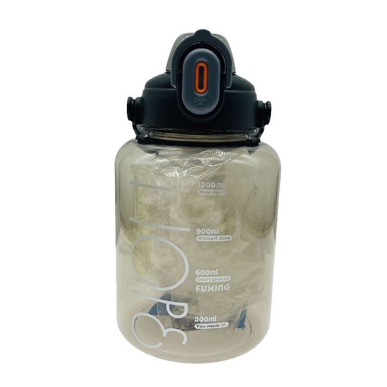 Jinshi nuevo comercio exterior red rojo taza 1500ml taza de plástico PC deportes taza con mango de paja