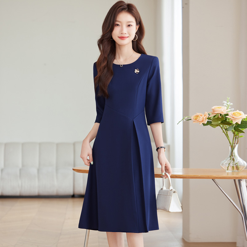 2024 Mid-Sleeve Professional dress Women's Autumn Fashion Elegant Formal Occasion Goddess Hotel Jewelry Shop Overalls