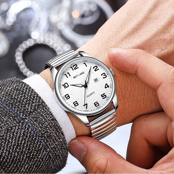 Women's waterproof quartz men's watch for elderly