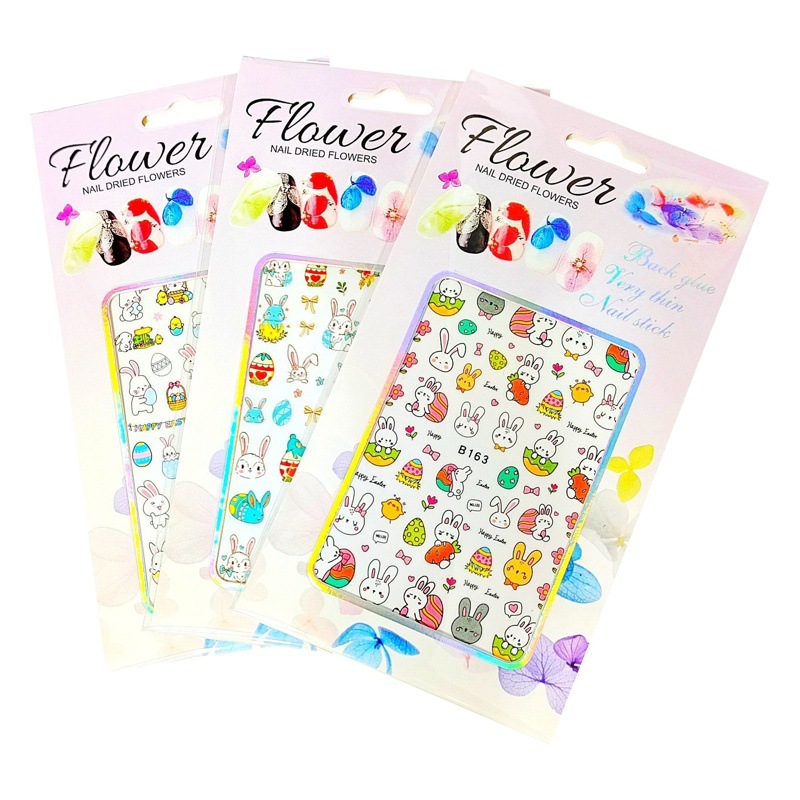 Nail Art New Nail Sticker Easter Cute Bunny B159-170 Single Set Self-adhesive