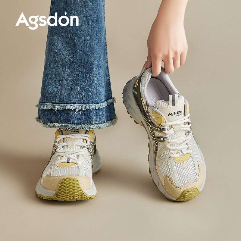 Augu Shi Deng Zapatos Padres para mujeres 2025 nuevo verano malla de fondo grueso zapatos de skate casuales deportivos Agande zapatos