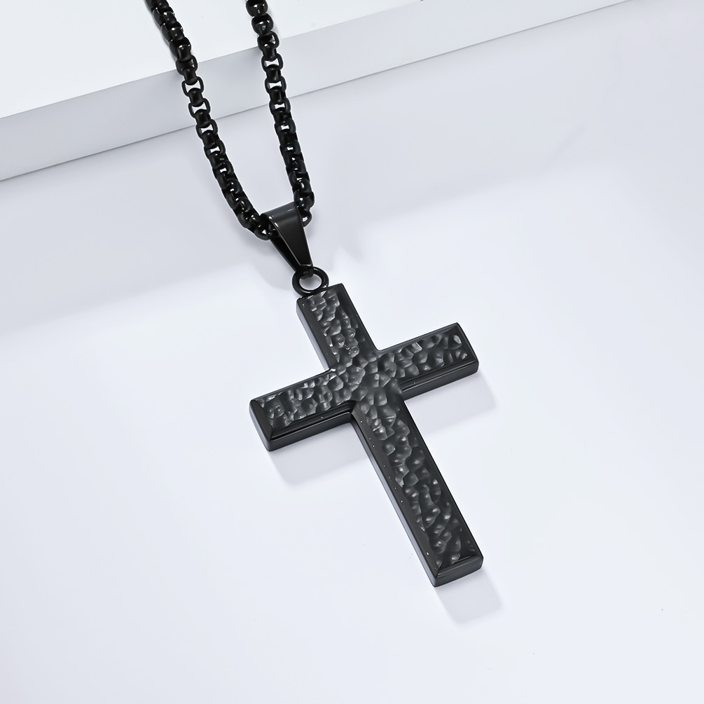 Holiday Occasion Titanium Steel Material Hip-hop Cross Titanium Steel Polishing Men's Pendant Necklace