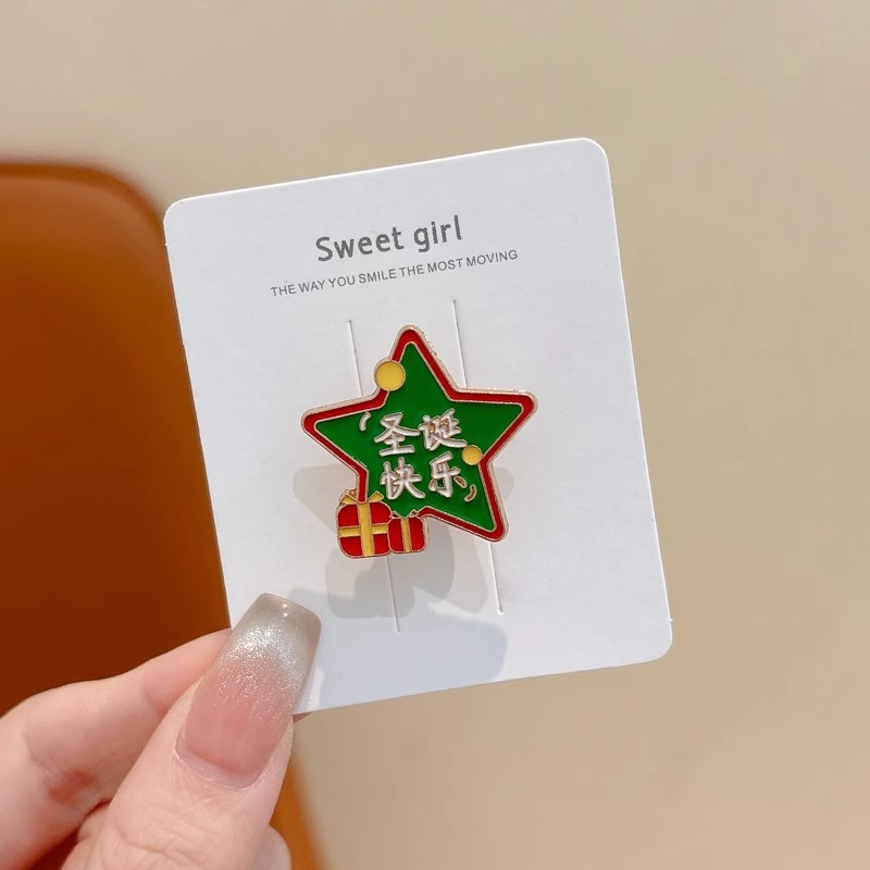 Navidad broche de dibujos animados femininidad flor de pecho accesorios de ropa regalo de Año Nuevo broche insignia joyas al por mayor