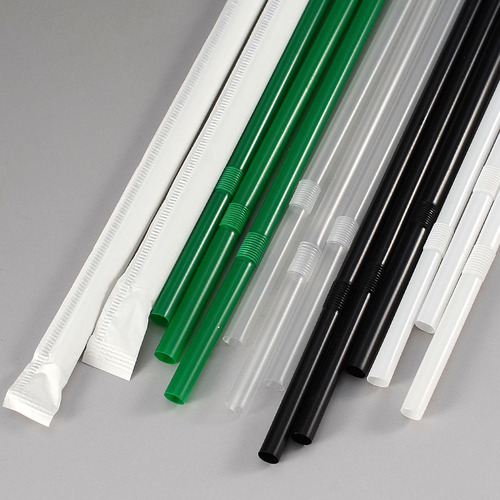 Wholesale disposable bendable plastic straws transparent white baby soft straws independent paper packaging postpartum fresh milk