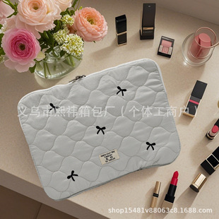 Fashionable Diamond Pattern Polyester Tablet Cosmetics Bag Suitable for Multi-Brand Tablets Portable Travel Digital Cosmetics Bag