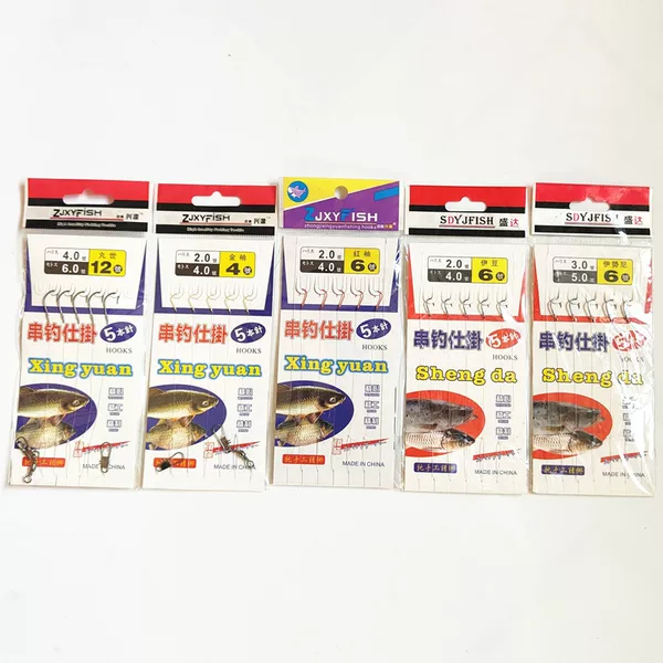 Fishing Line String Hook Fishing Group 5 This Needle Has Barbed Anti-winding Hook Ishni Gold Sleeve Gold Haixi Nylon Line String Hook