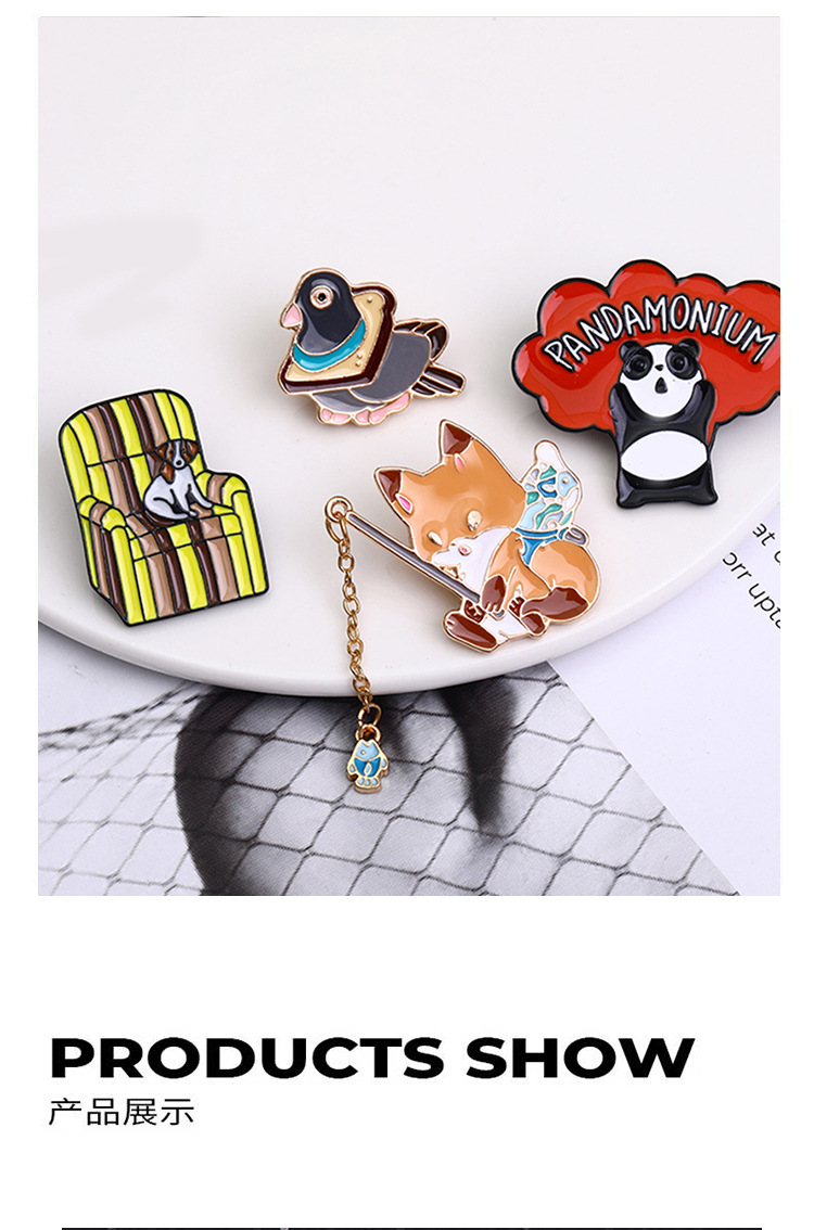 New Oil Drop Brooch European And American Creative Animal Brooch Clothing Accessories Wholesale display picture 4