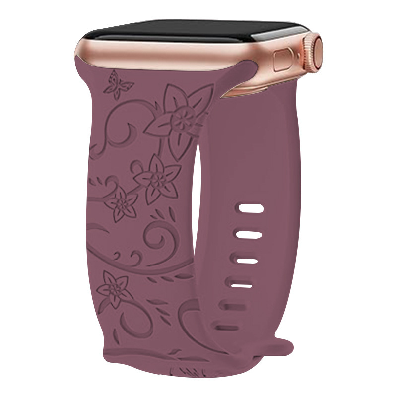 This is a patterned silicone waterproof strap suitable for the apple watch 9th generation Ultra smart sports watch undefined