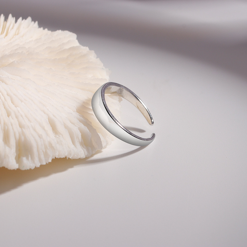 Xinqi Jewelry Herren-Stapelringe, schlicht poliert, minimalistisch, offen mit geometrischem Muster, stapelbarer Zeigefingerring_voghion.com