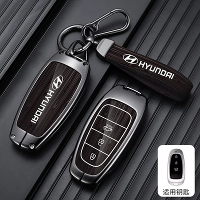 Car key bag, Car Bag Buckle for Men - standard-type-c-3-button-wood-grain-coffee-leather-buckle