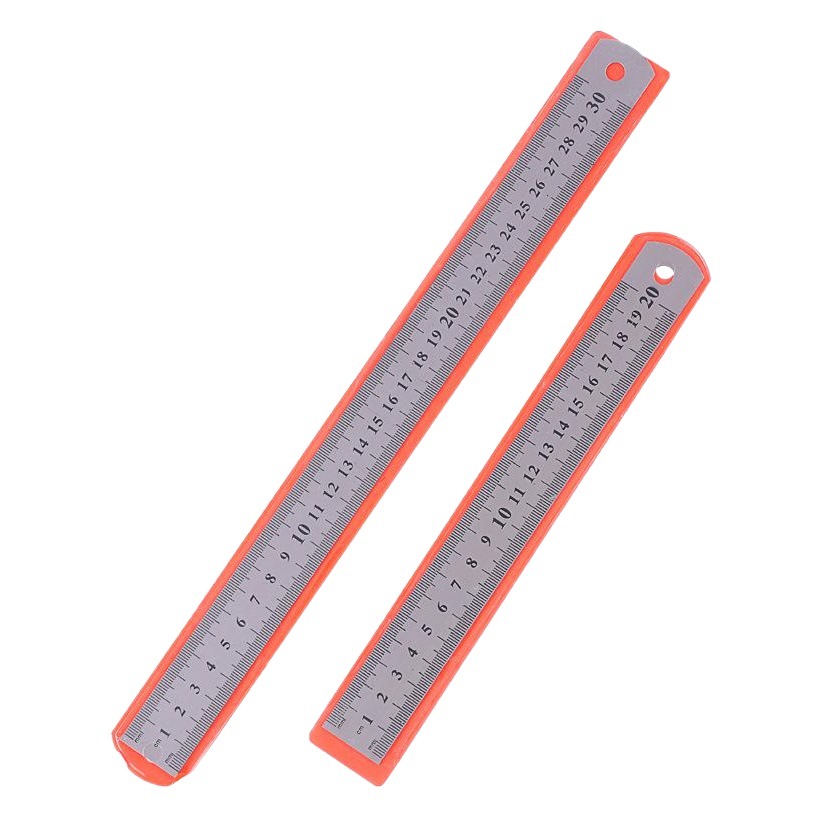 Regla de acero inoxidable 0,5mm de espesor regla de acero de metal herramienta de medición de dibujo de oficina 20cm regla papelería al por mayor