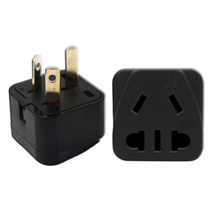 三脚转换器 两脚转国标3插 转换插头 转两脚/转圆脚转换器 WK-16