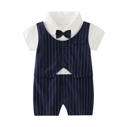Baby clothes summer set thin newborn boy onesie full moon 100 days first birthday dress T-shirt trendy pure cotton