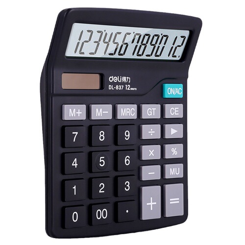 Deli 837 Desktop Calculator Office Accounting Solar Student Use with Voice University Finance Office