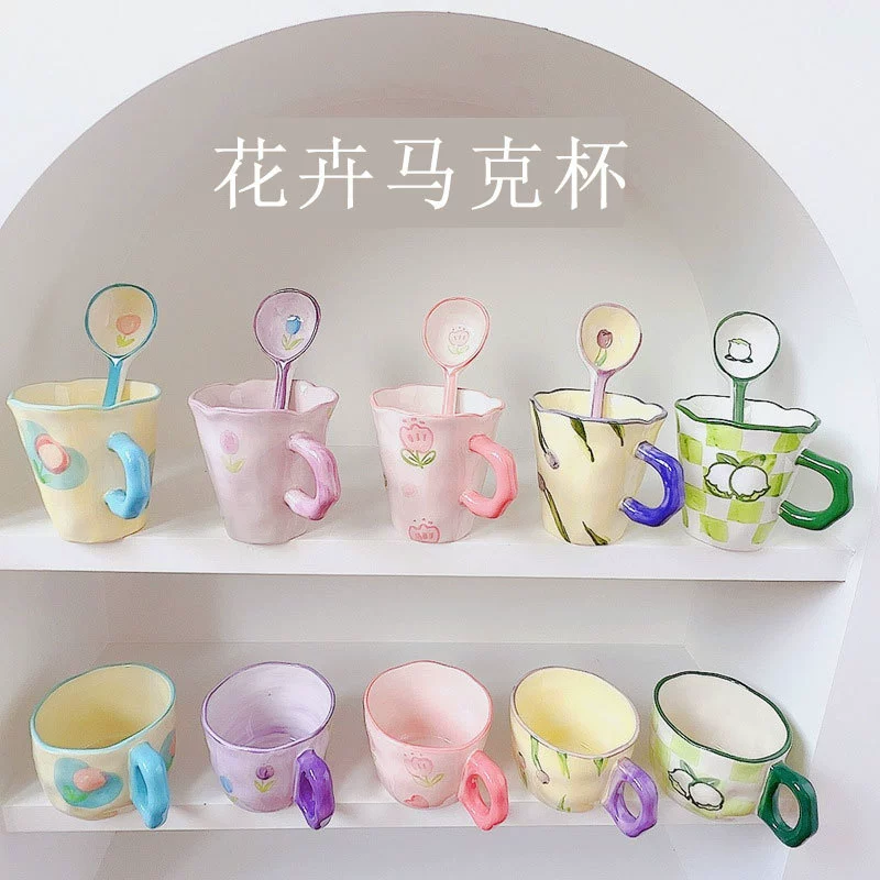 Color hand -painted ceramic cup under glaze color -resistant high -temperature tea cup coffee cup milk cup giving gift cup foreign trade