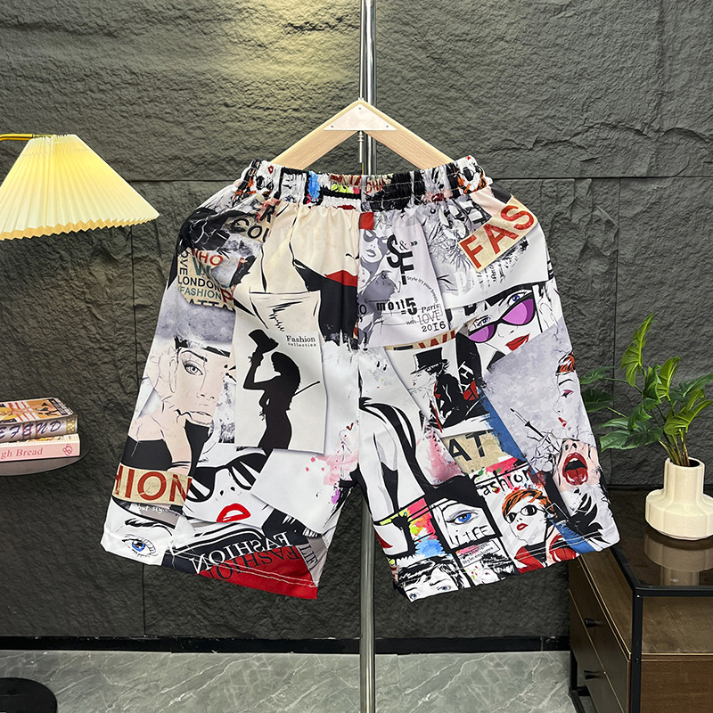 Shorts de plage imprimés pour homme coupe ample séchage rapide_voghion.com