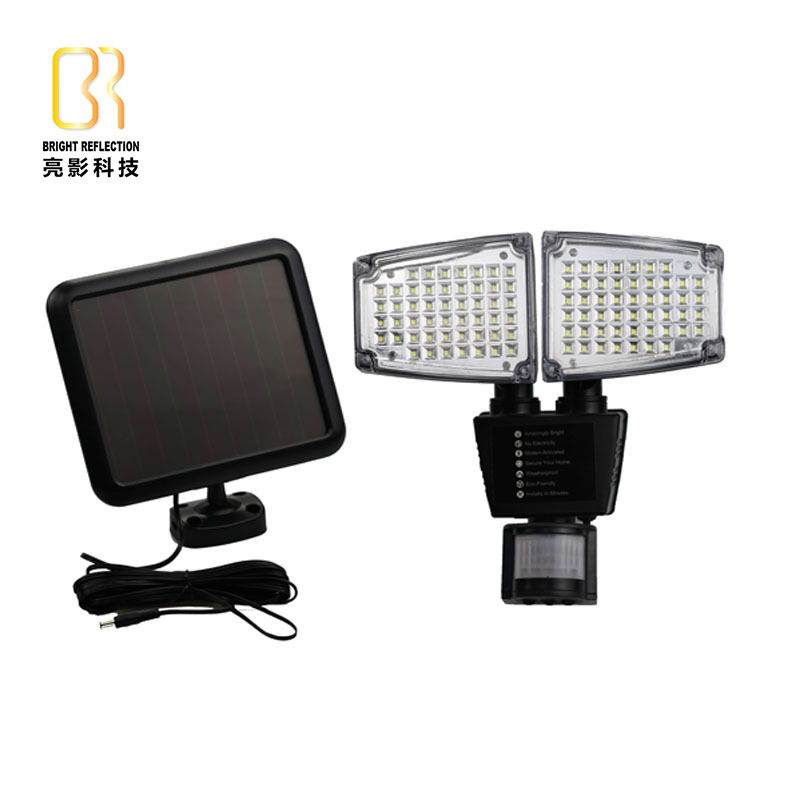 Luz de pared solar con sensor, doble cabeza, para iluminación de jardín - Estilo de fábrica
