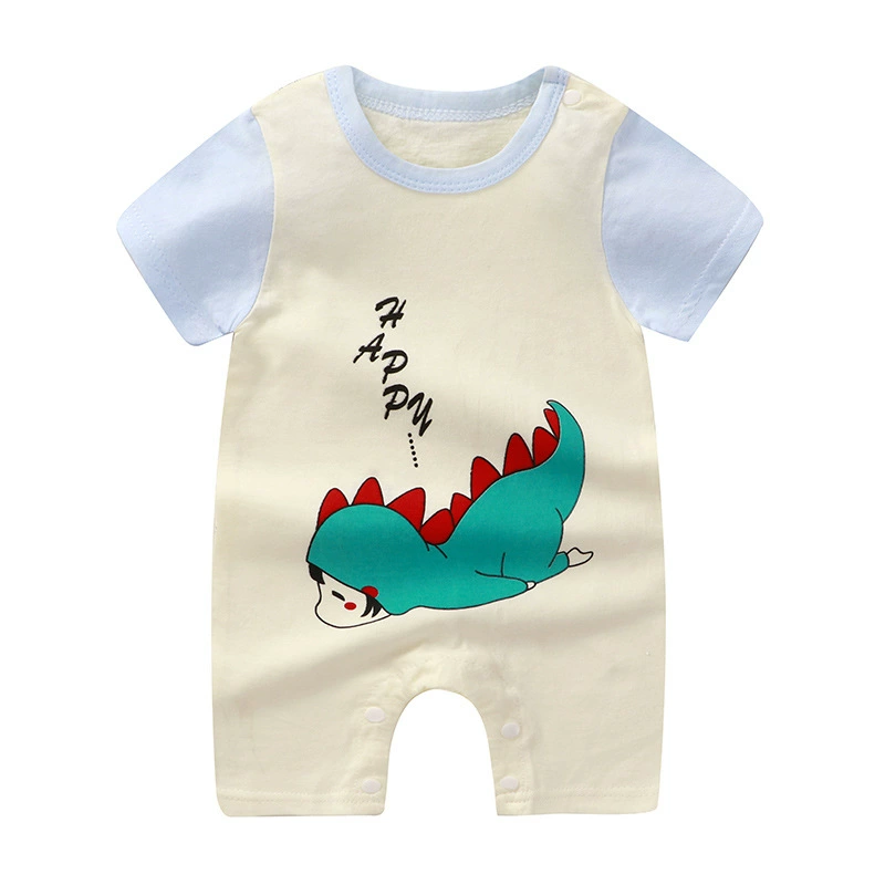 Short-Sleeve Baby Romper Summer Bodysuit, Newborn Girls, Thin Lightweight, 59–90 cm