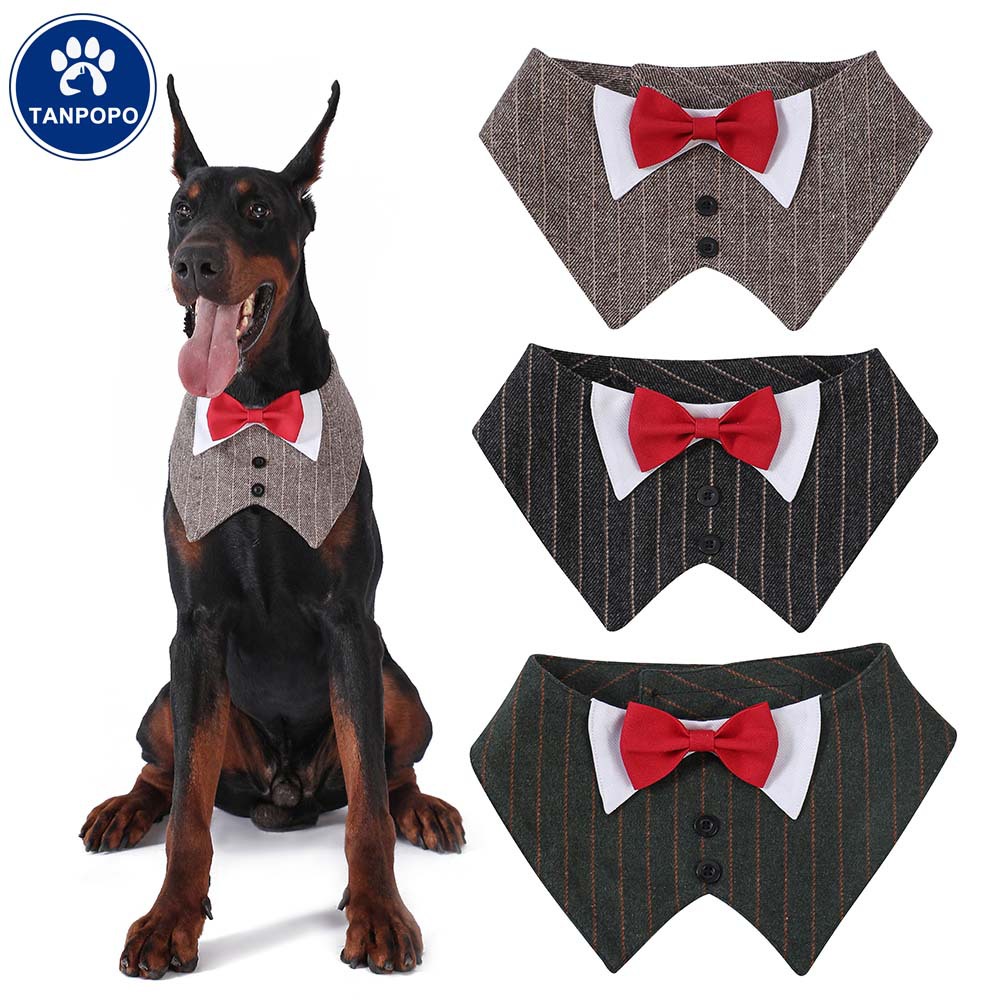 Tanpopo transfronterizo nuevo traje de perro británico toallas de saliva para mascotas velcro toallas para mascotas bufandas