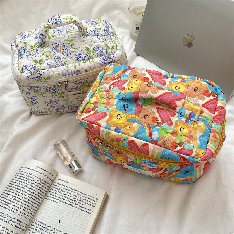 35271  可爱花朵化妆包女便携大容量化妆品收纳包旅行手提洗漱包|undefined