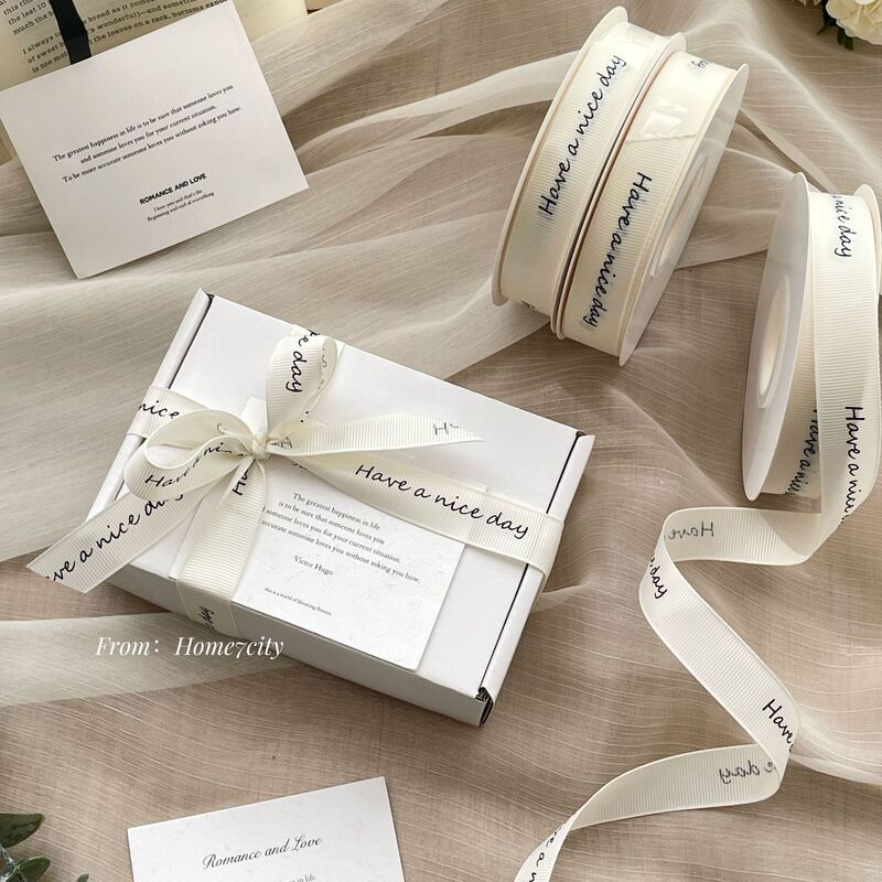 Have a Nice Day Korean English Ribbon Gift Packaging Rope Strap Baking Cake Packaging Strap