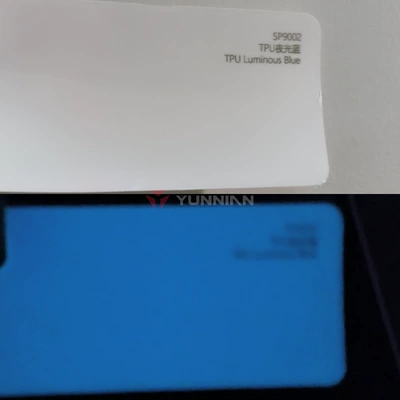 Auto Color Change Film: solar eclipse white to black luminous - tpu-luminous-blue-15215m