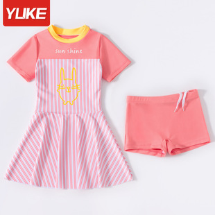 Children's Swimwear Girls New one-piece Skirt Sunscreen Big Kids Baby Girls Swimming Suit Training Swimwear Wholesale