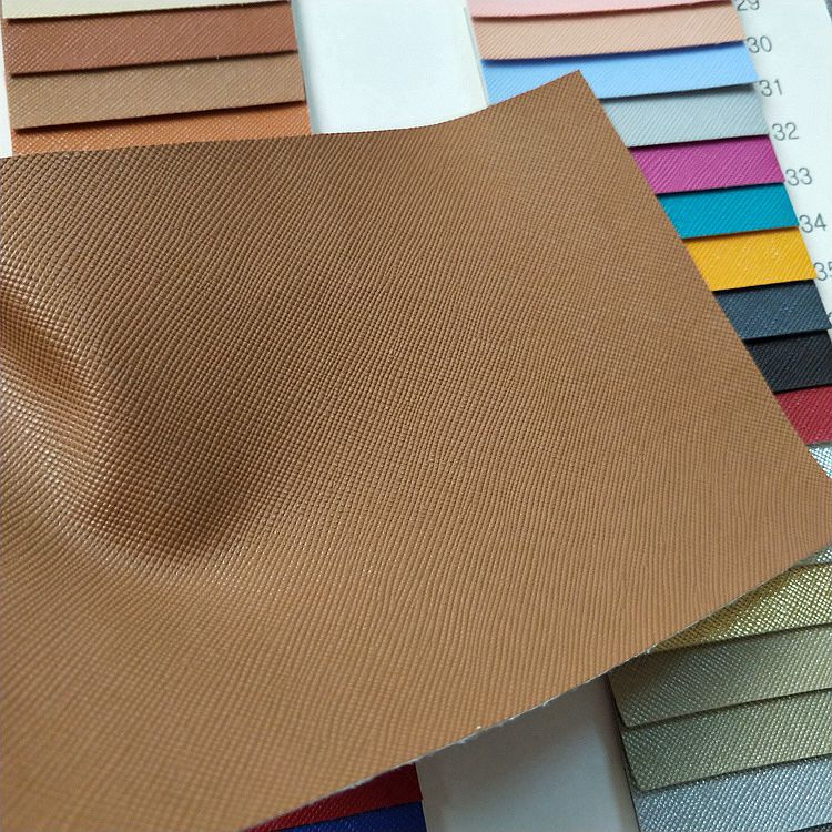 PVC毛底十字纹皮革牙签纹L3901箱包手袋革迷宫格子纹小十字纹材料