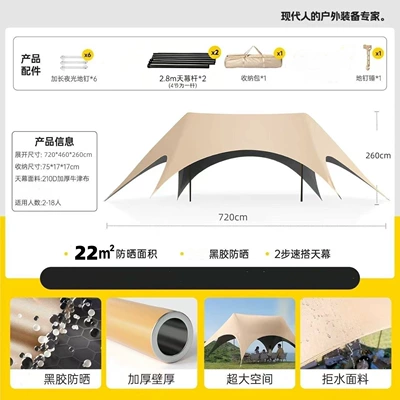 Avtomobil yan çətirləri sunscreen coating for outdoor shade - quick-setup22-six-sided-black-coated-sunscreencanopy-