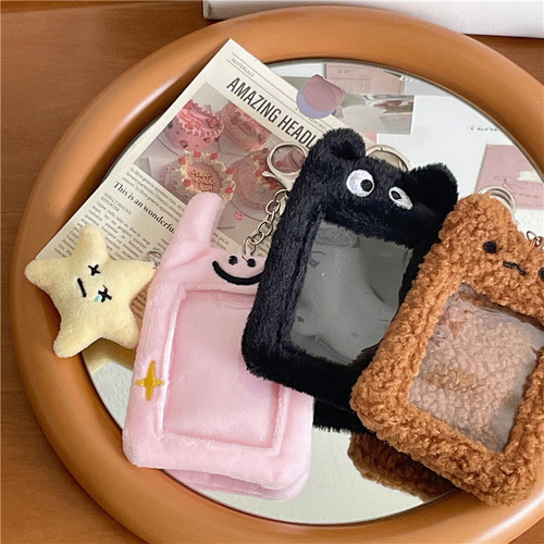 Original animal plush card holder Korean ins style campus meal card idol photo card photo display pendant