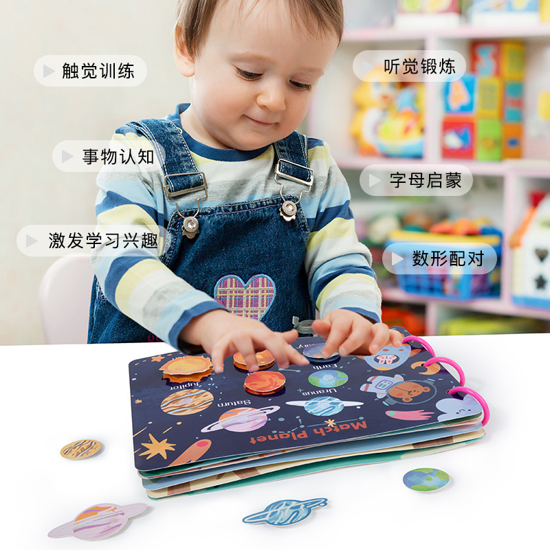 Nuevo libro transfronterizo silencioso pegatino libro ocupado Tesoro de niños pegatinas hechas a mano Montessori juguetes de iluminación de educación temprana image 2